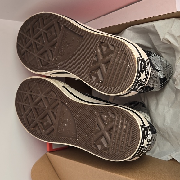 New Converse Chuck 70 Hi Tops Womens Size 5.5 Shoes Floral Silver-Black - Picture 8 of 11